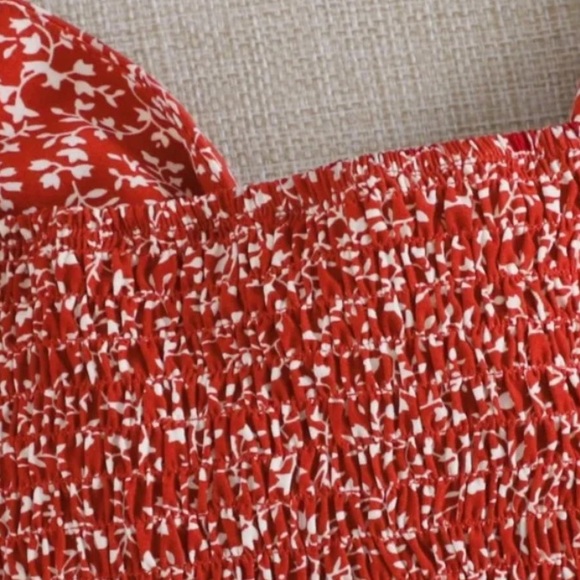 Boho Black Ditsy Floral print front tie peplum crop blouse - Picture 4 of 6